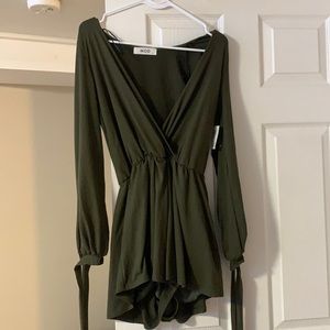 NEW WITH TAGS MOD ON TREND army green tie romper
